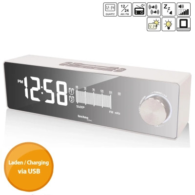 Настільний годинник Technoline з радіо WT483 White/Silver (DAS302714) Вінниця - фото 4