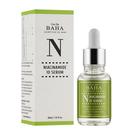 Регенерирующая сыворотка для жирной кожи с ниацинамидом 10% Serum with Zinc 1% Cos De Baha 30 мл Винница - изображение 2
