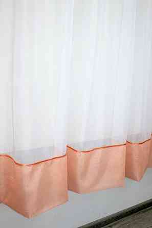 Кухонная занавеска VR-Textil № 00к белый с персиковым 270х170 см (59-728) Киев