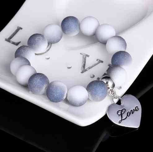 Женский браслет с сердечком (на резинке) Киев