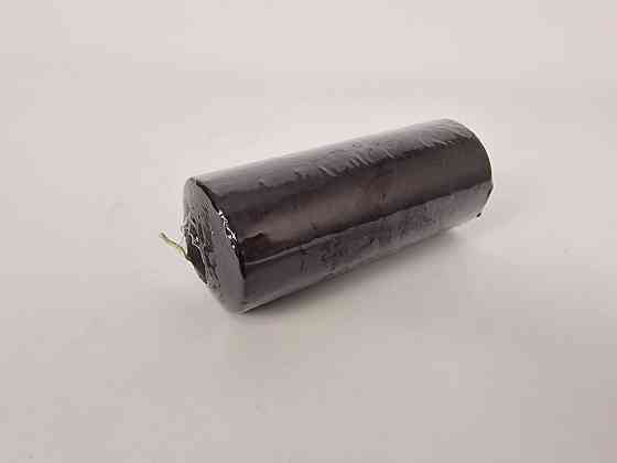 Цветная Цилиндр парафиновая свеча (60/150) ЧЕРНАЯ крашеная  внутри белая (1 шт) Харьков