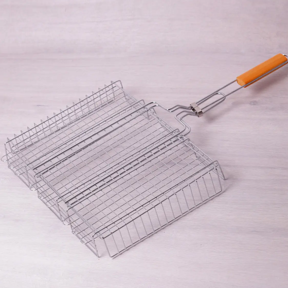 Решітка-гриль глибока з дерев'яною ручкою 40*30*7см Скаут Житомир - фото 4