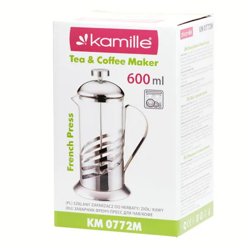 Френч-прес 600мл скло/нержавіюча сталь 0772M KAMILLE Житомир