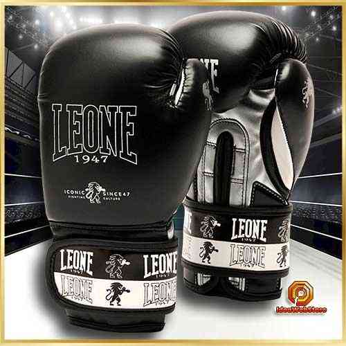 Боксерские перчатки детские 6 унций oz для бокса для детей черные Leone Iconic Black Киев