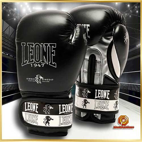 Боксерские перчатки детские 6 унций oz для бокса для детей черные Leone Iconic Black Киев - изображение 1