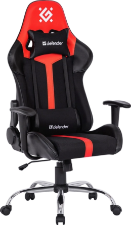 Геймерське крісло Defender Racer поліуретанове (Чорно-червоне) Вінниця