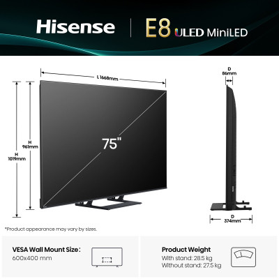 Телевизор Hisense 75E8Q Винница - изображение 2