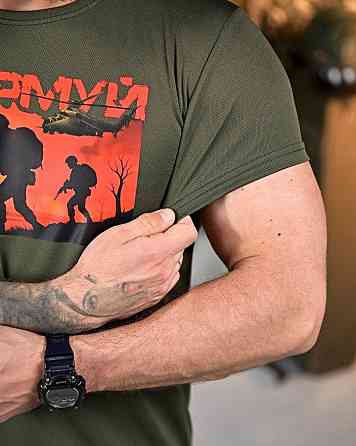 Тактическая потоотводящая Футболка Штурмуй олива     ПП7896 Одесса