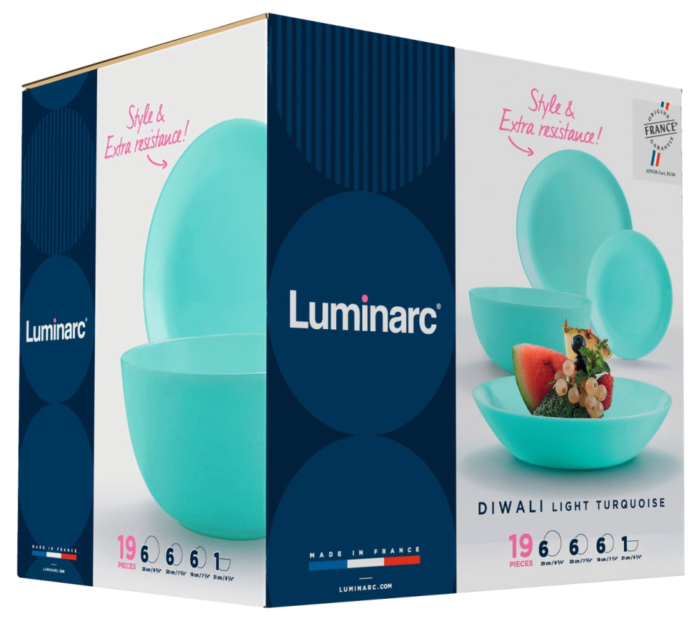 Сервиз LUMINARC DIWALI LIGHT TURQUOISE, 19 предметов (6443106) Киев - изображение 12