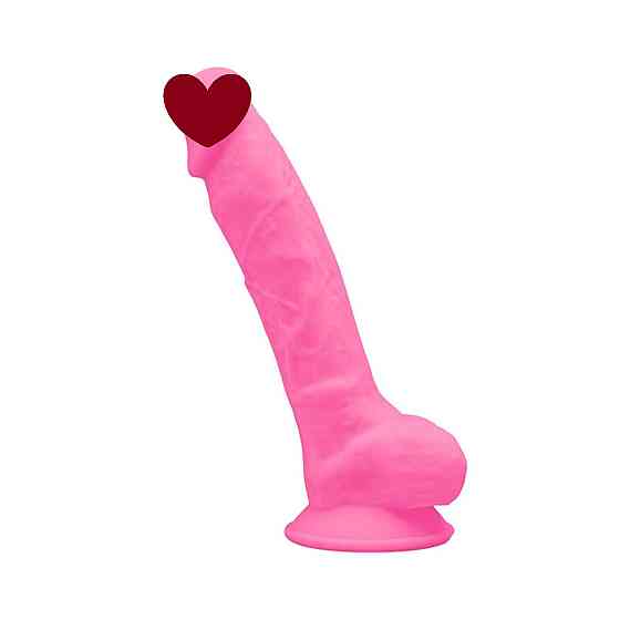Фаллоимитатор SilexD Johnny Pink Glow in the dark, двухслойный, силикон+Silexpan, диаметр 3,5см Sex Aura Киев
