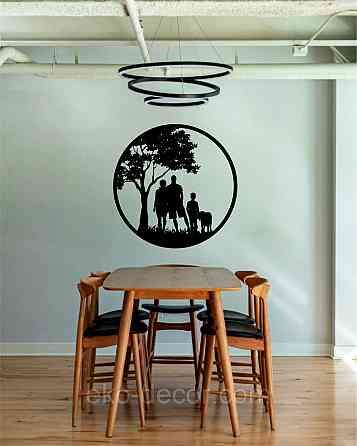 Декоративное настенное Панно «Семья», Декор на стену 70*70 см, Черный Киев