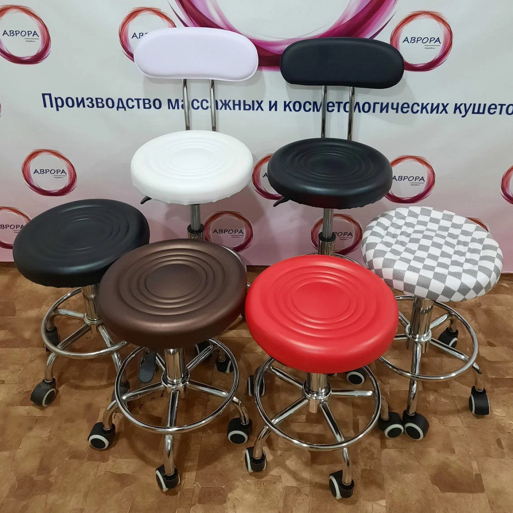 Стілець майстра косметолога круглий на коліщатках без спинки для салону краси Київ - фото 4