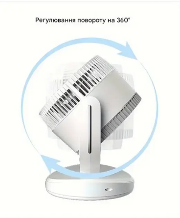 Вентилятор аккумуляторный Mini fan VU-05 FS-25 LED автовращение Белый Винница - изображение 3