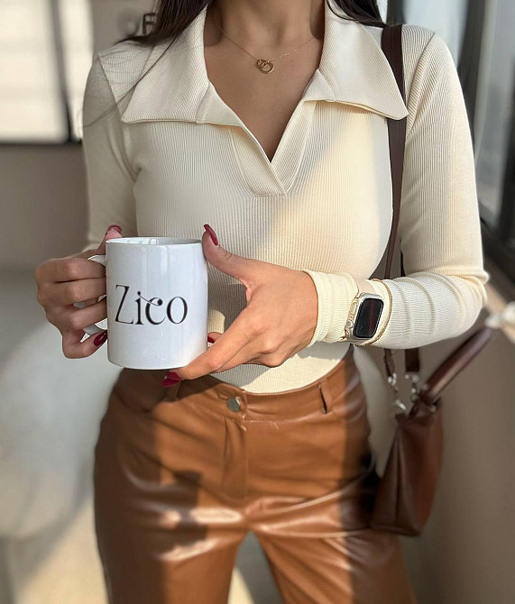 Женский базовый теплый гольф Рубчик на флисе с начесом Молочный, 44/46 Одесса - изображение 1