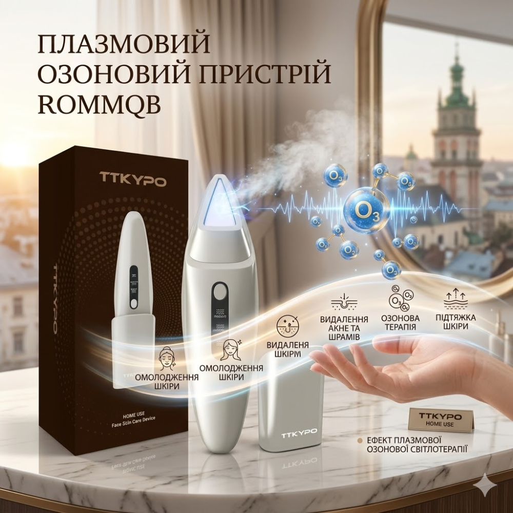 Плазмовий озоновий пристрій TTKYPO від акне та зморшок Косметологічний апарат для ліфтингу обличчя Апарат високої частоти Київ - фото 1