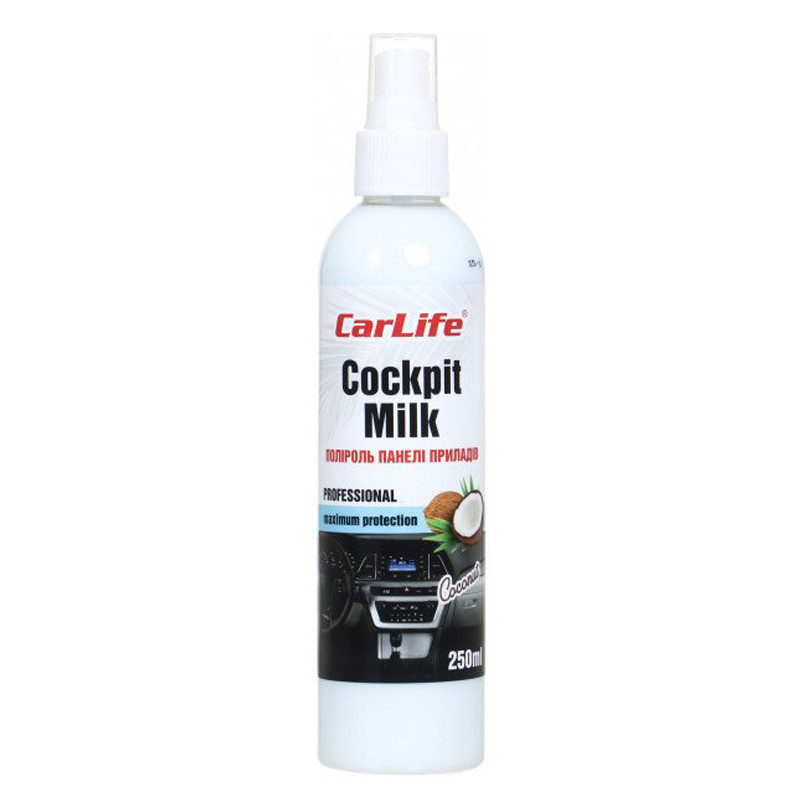 Поліроль для панелі приладів Carlife Cockpit Milk Кокос, 250мл Львів - фото 1