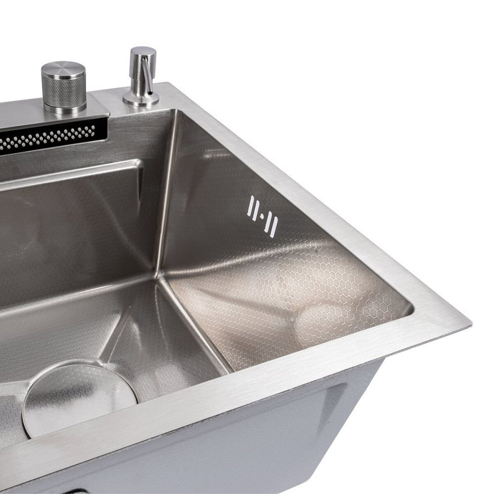 VALESO Мийка кухонна сатин Valeso Handmade "Водоспад" (ДЕКОР) 75х45B Киев - изображение 8