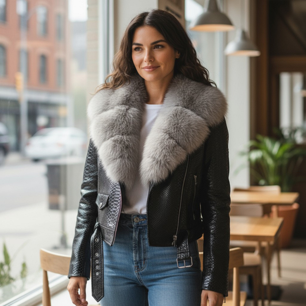 Куртка косуха женская с натуральным мехом песца под Соболь р 54 Харьков - изображение 1