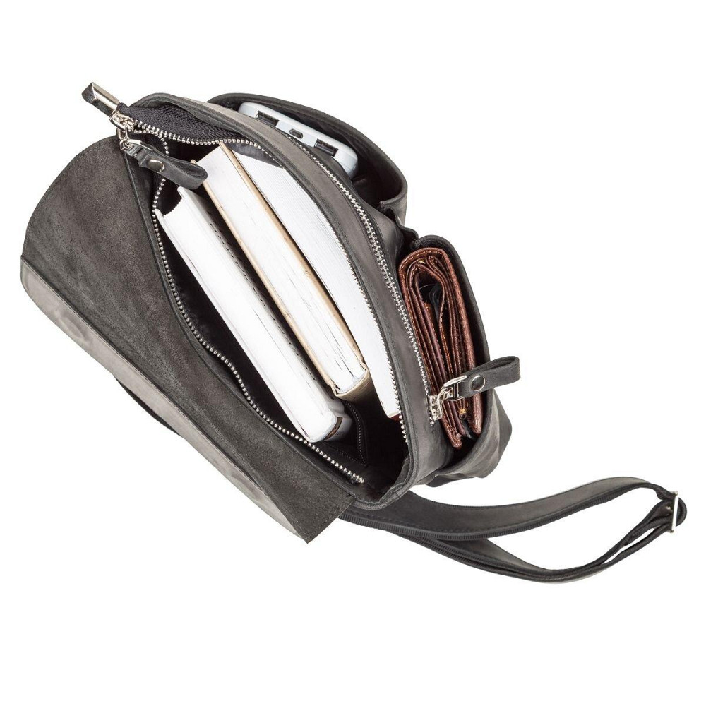 Сумка SHVIGEL 11078 из винтажной кожи Черная Киев - изображение 1