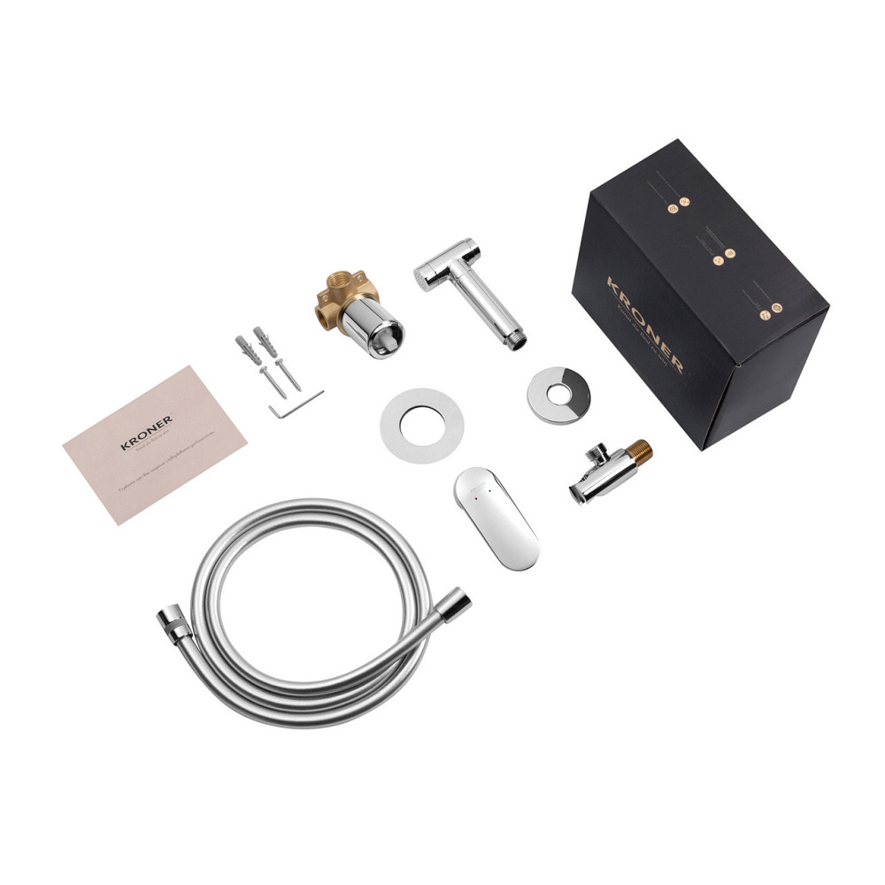 Набір для гігієнічного душу зі змішувачем Kroner Element 211234-0101 Київ - фото 7