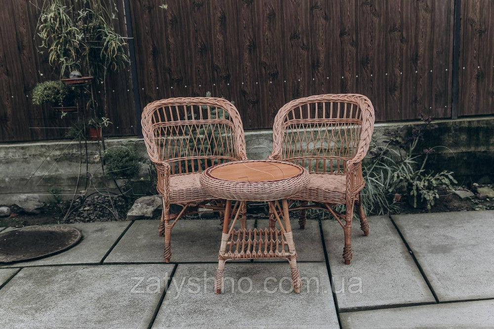 Кресла плетеные с журнальным столом из лозы | кресла плетеные из лозы | плетеные 2 кресла журнальный Киев - изображение 1
