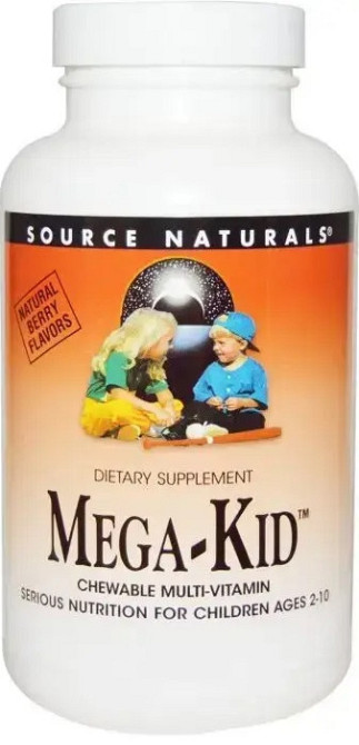 Вітаміни та мінерали для дітей  Source Naturals Mega-Kid 120 жев таб ягоди Київ - фото 1