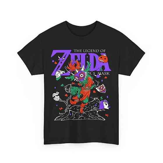 Футболка з аніме принтом Маджорас Маск Легенд Зелда оверсайз (S/M/L) Чорний AnimeJ0345 Дніпро