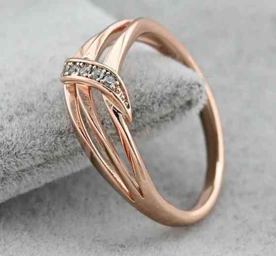 Кольцо Xuping 36510, 18 размер (ширина 8мм), белые финиты, позолота РО Киев