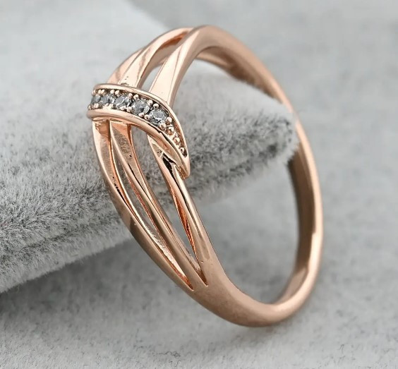 Кольцо Xuping 36510, 18 размер (ширина 8мм), белые финиты, позолота РО Киев - изображение 3