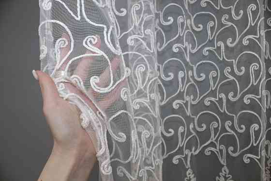 Тюль VR-Textil 1414т Фатин с вышивкой Белый 300х270 см (42-0207) Киев