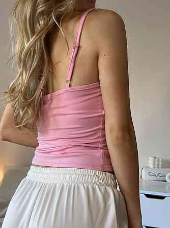 Жіноча базова повсякденна майка на бретелях у стилі sk!ms віскоза Рожевий Одеса