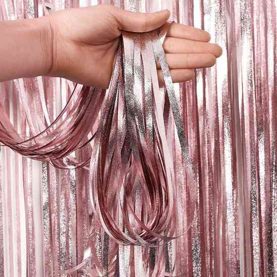Дождик для фотозоны праздничный 2 м на 1 м розовое золото Киев