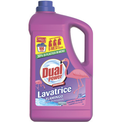Гель для стирки Dual Power для белых и цветных вещей Фламинго 5 л (8054633837597) Винница - изображение 2