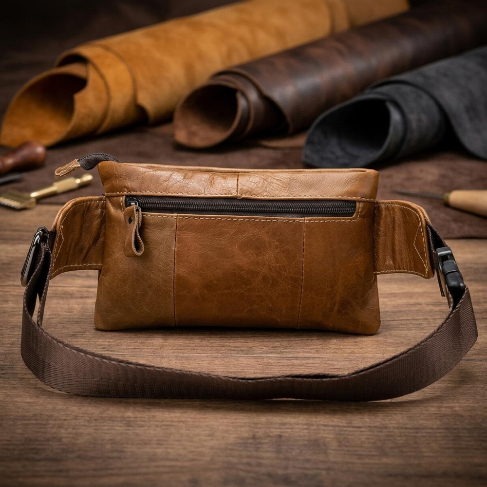 Сумка на пояс Vintage 14658 Рыжая Киев - изображение 12