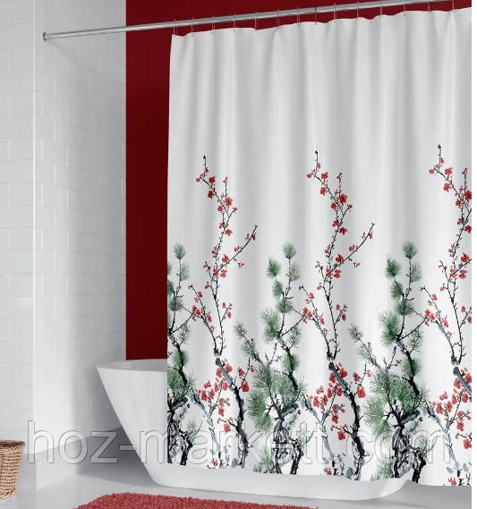 Тканевая шторка для душа Тропик 240 х 200 см Турция сакура Харьков - изображение 4
