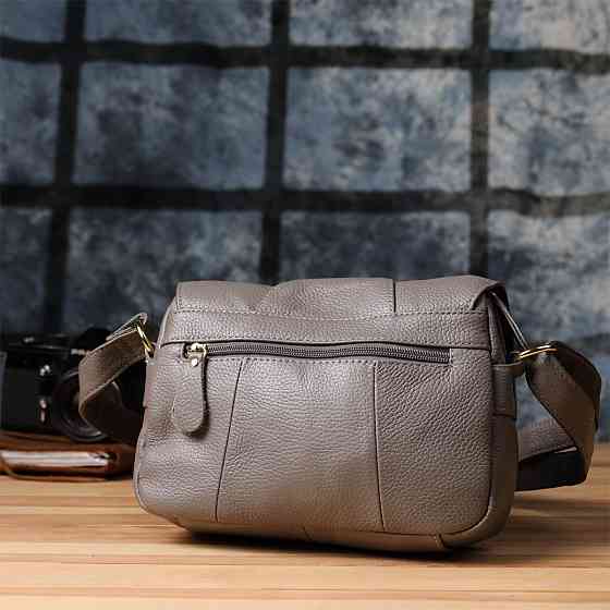 Сумка из натуральной кожи для стильных женщин Vintage 22974 Серый Киев