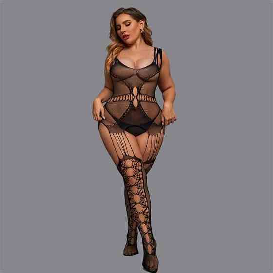 Сексуальний бодистокінг з імітацією панчох L-XXL- Еротична білизна Вінниця