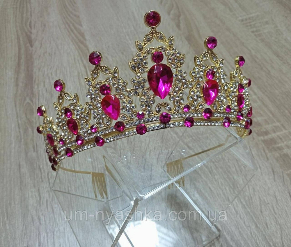 Діадема на обручі Корона синя з  каменями Кривий Ріг - фото 7