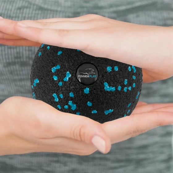 Масажний м'яч PowerPlay PP-4350 Epp Massage Ball (d8) Чорно/Блакитний Каменское