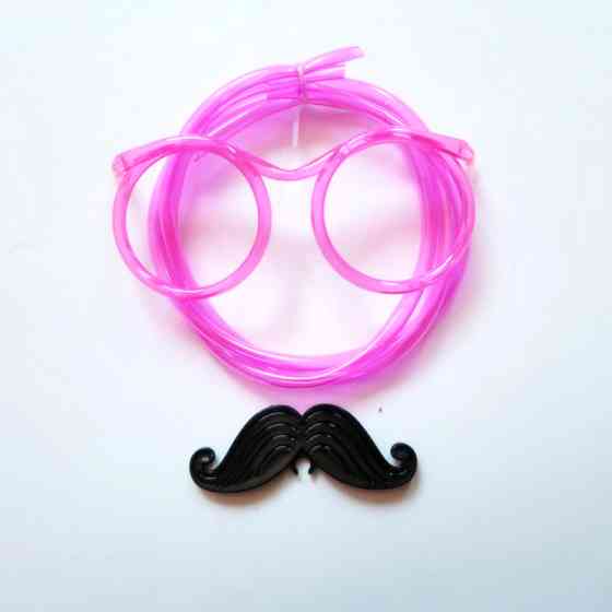 Очки трубочка детские с усами для питья one size розовый Киев