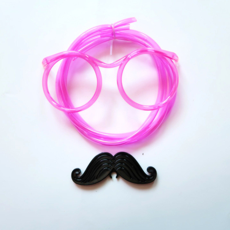Окуляри трубочка дитячі з вусами для пиття one size рожевий Київ - фото 1