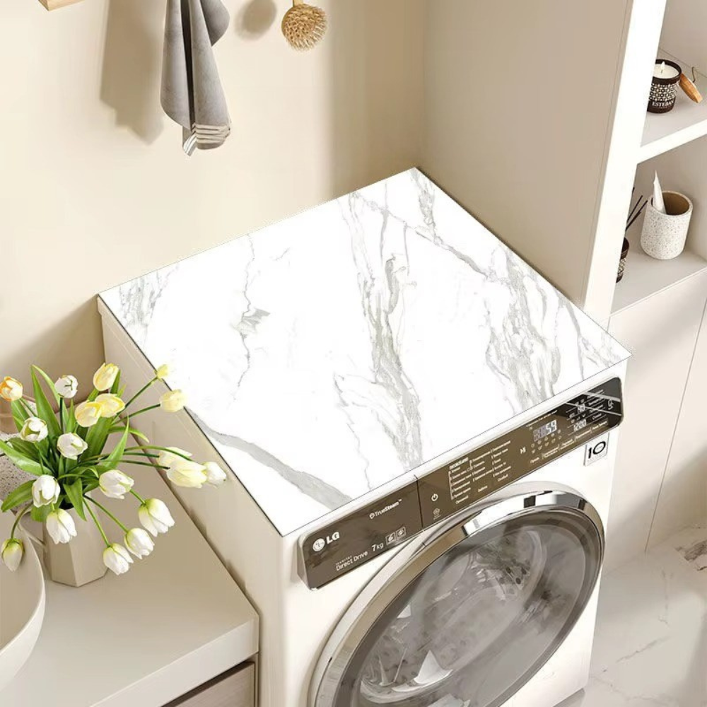 Килимок на пральну машину захисний для побутової техніки абсорбуючий, гумовий, 60х60 см "білий граніт" Кам'янець-Подільський - фото 1