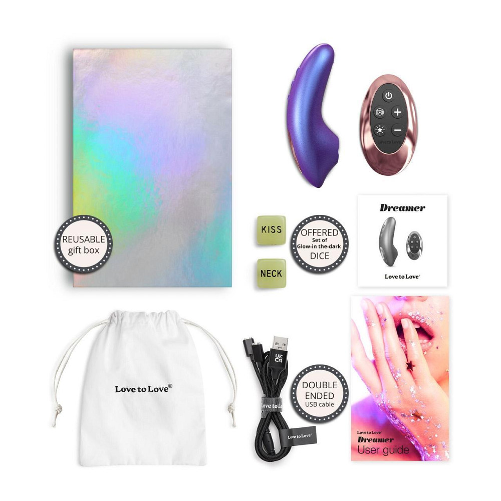 Вакуумный клиторальный стимулятор Love To Love DREAMER – IRIDESCENT NIGHT, ласки язычком, пульт Sex Aura Киев - изображение 5