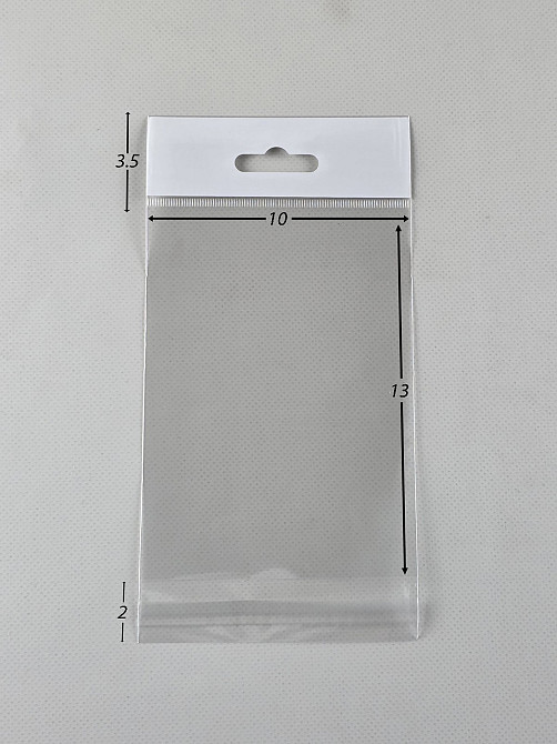 Пакет з европодвесом і липкою стрічкою 10см 13,5 см 25мк (1000 шт) Харків - фото 2