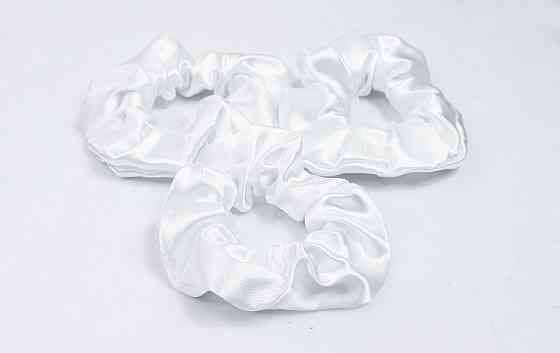 Атласний набір резинок для волосся Білий Харків