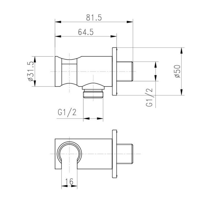 Подключение с держателем для шланга латунь Qtap Spojeni круглое QTCRMBH030 Chrome Харьков - изображение 2
