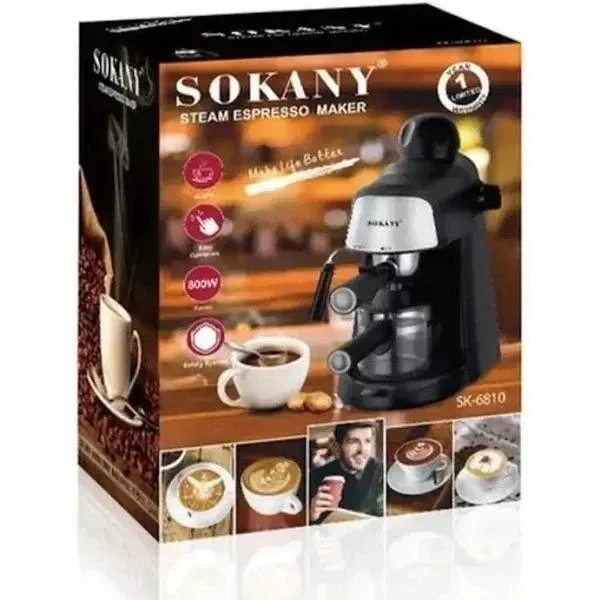 Парова кавоварка для еспресо SK-6810 800Вт 3,5 бар капучинатор 4 чашки кавоварки для дому Одеса - фото 3