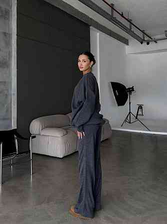 Жіночий затишний базовий костюм двійка з турецької ангори-кашемір Графіт, 42/44 Одеса