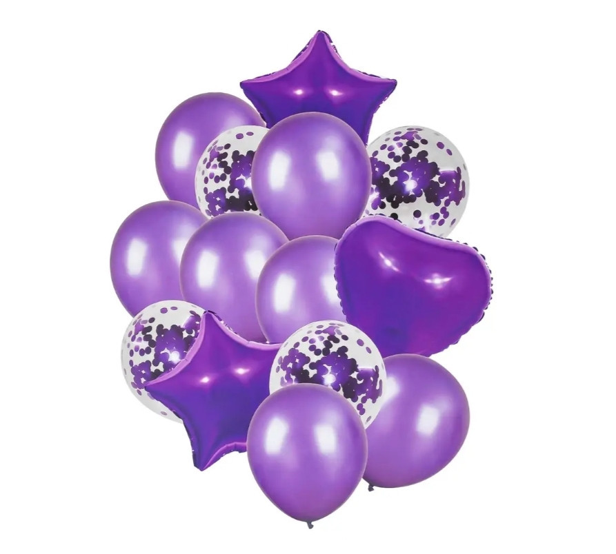 Кульки фольговані колір мікс 14шт Київ - фото 4