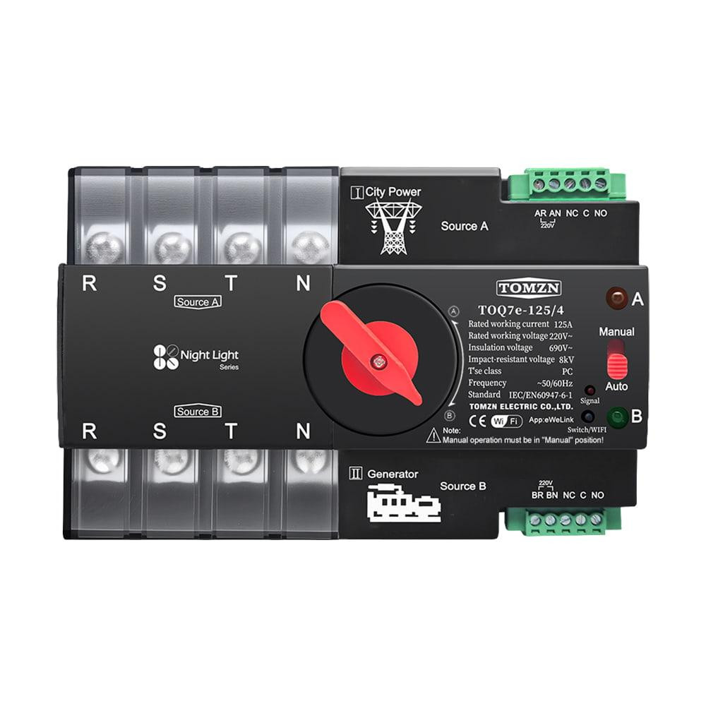 Автоматичний перемикач (АВР) під DIN-рейку з Wi-Fi TOMZN TOQ7e-125/4P 125A 4 полюси (51-00121) Киев - изображение 4